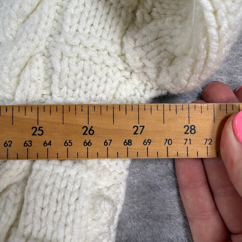 Vintage Cable Knit Sweater Womens XL Cream Chunky Aran Fisherman Pullover - Picture 7 of 7